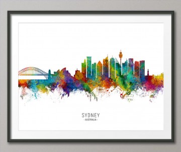 Landscapes Painting - Sydney Skyline Australia Cityscape